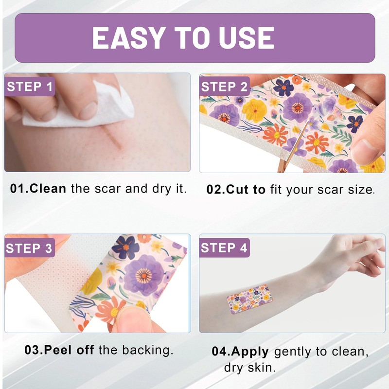 SLGCBL Silicone Scar Sheets, Reusable Silicone Scar Tape Roll for