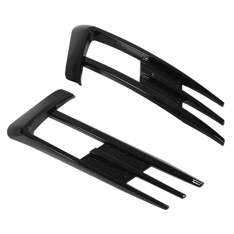 Glossy Black Front Fog Lamp Eyebrow Eyelid Cover Trim Replacement