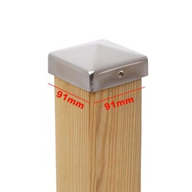 4 x Pyramid Post Caps 91 x 91 mm Stainless Steel