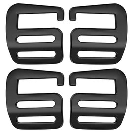 PATIKIL G Hook Webbing Slide Buckles 38mm, 2 Pair Metal G Hooks Webbing Buckles Clips Adjustable Buckle for Backpack Luggage Straps Webbing Outdoor Belt Hardware, Black