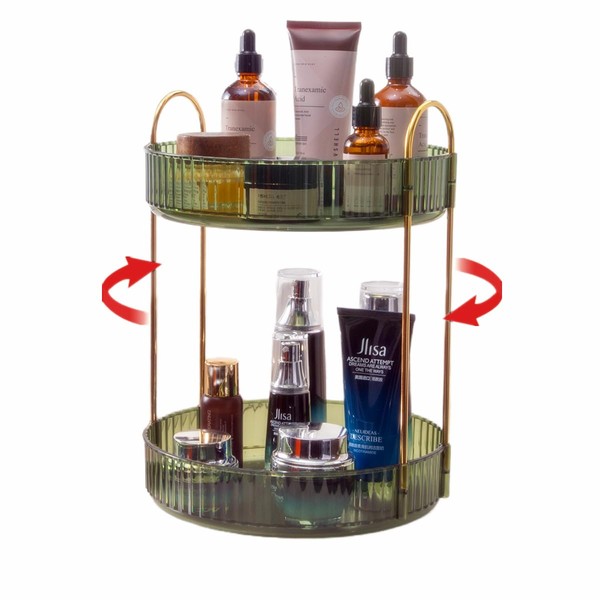 iarack Makeup Organiser for Vanity, 360° Rotating Bathroom Organiser, Customisable