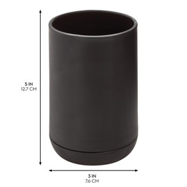 iDesign Toothbrush Holder for Normal Toothbrushes, Spin Brushes, and Toothpaste, The Cade Collection - 3" x 3" x 4. 5", Matte Black