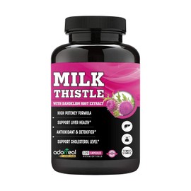 Generic Milk Thistle with Dandelion Root Extract Detox Supplement for Men and Women for Healthy Liver, Boost Metabolism- 120 Capsules