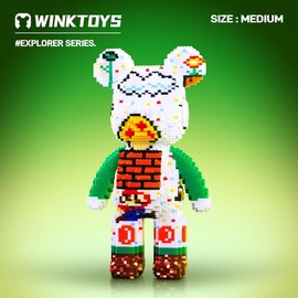 Bear Building Block,Winktoys building block, Bear Toys,Birthday Gift,Festival gift,building sets,Educational Building Blocks,Trend Decoration,Cool:_Super Mario Bear