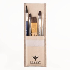 Pan Art Synthetic Brush Set with Pouch for Aquarelle & Acrylic 1-Piece