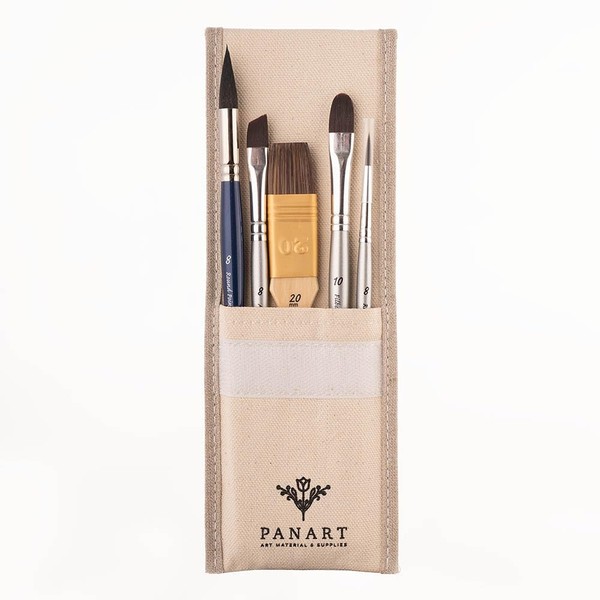 Pan Art Synthetic Brush Set with Pouch for Aquarelle &