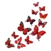 12PCS Butterfly Wall Decals Removable 3D Red Butterflies Sticker with