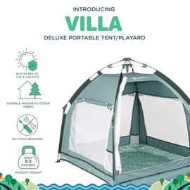 Baby Delight Go with Me Villa Portable Tent and Playard | Kids Tent and Playhouse | Indoor and Outdoor | Green Garden
