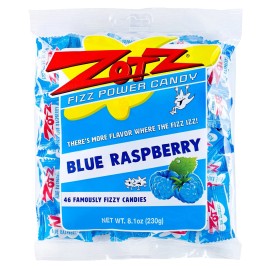 Zotz Fizzy Candy Blue Raspberry 46 Count Individually Wrapped Classic Treat