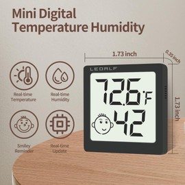 Mini Humidity Meter Hygrometer 6 Pack Room Thermometer Indoor Digital Temperature and Humidity Monitor (Black)