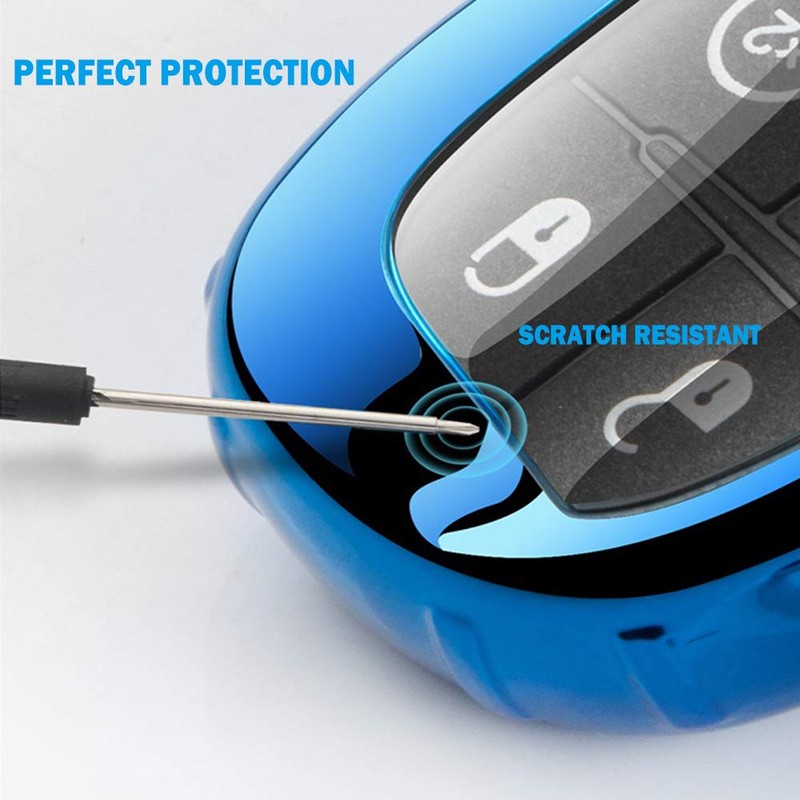 K LAKEY Key Fob Cover,Compatible with Jeep with Alloy Keychain,
