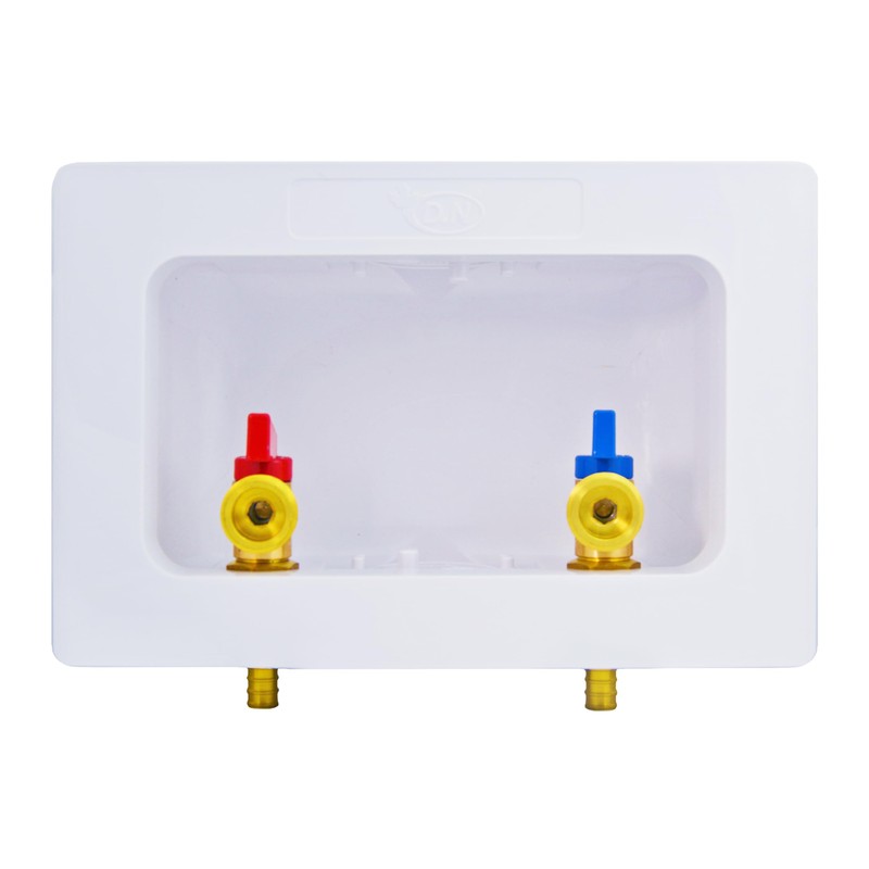 D.N. Washing Machine Outlet Box with Valves Dual Drain PEX