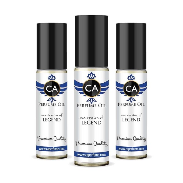 CA Perfume Impression of M.Blanc Legend For Men Replica Fragrance Body Oil Dupes Alcohol-Free Essential Aromatherapy Sample Travel Size Concentrated Long Lasting Attar Roll-On 0.3 Fl Oz-X3