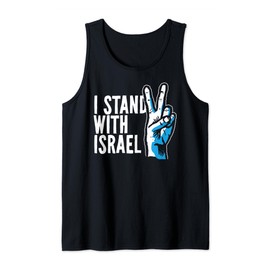 I Stand With Israel Victory V-sign Hand Gesture Vintage Tank Top