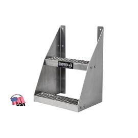 Buyers Products 5239024 Class 8 Aluminum Frame Step, 24 Inch Grip Strut Traction, .188 in Aluminum Sides, Universal 4 Bolt Mounting Fits Peterbilt, Kenworth, Freightliner, International, Volvo, Mack