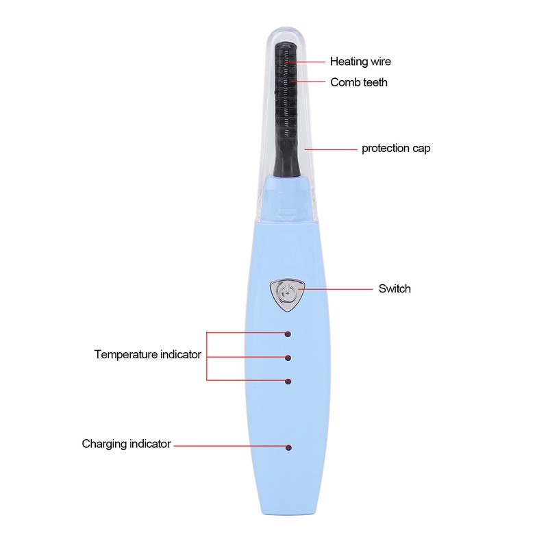 Heated Eyelash Curler USB Rechargeable Electric Lash Curling Tool for