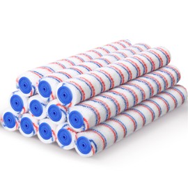 Leumoi 12 Pcs 18'' Paint Roller Covers Bulk Microfiber Refill Roller Cover with End Caps Painter Lint Free 18 Inch Paint Roller Kit Home Repair Tools for Most Types of Painting Surfaces (1/2" Nap)
