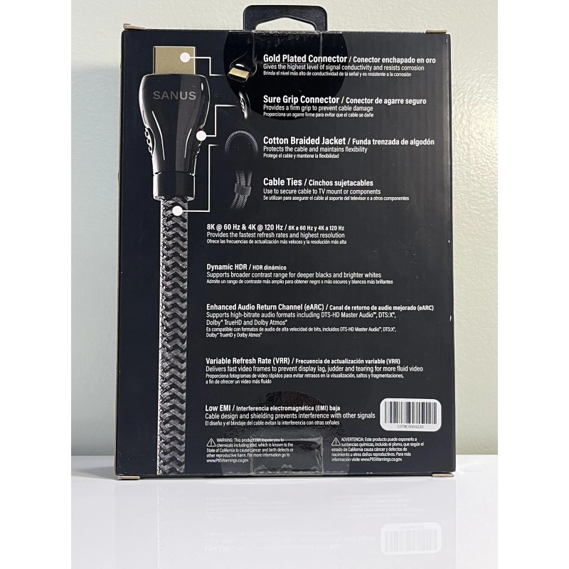 Sanus Ultra High Speed HDMI Cable 8K 2.1 48Gbps (2
