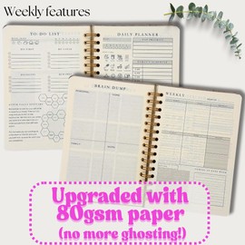 Neurodivergent ADHD Planner for Adults - Undated 90 Day Focus & Inspiration System | Daily Mental Health Planner with Medication Tracker & Brain Dump Tools | Premium Linen Cover