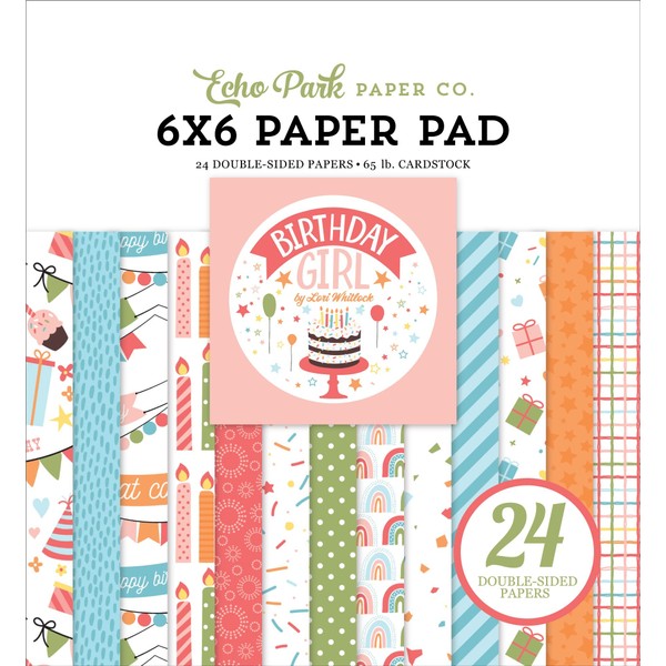 Echo Park Double-Sided Paper Pad 6"X6" 24/Pkg-Birthday Girl IG262023
