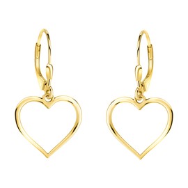 SOFIA MILANI - Women's Earrings 925 Silver - Heart Earrings, Yellow Gold, No Gemstone