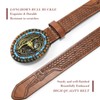 SENDEFN Western Cowboy Belt for Men Women Leather Longhorn Bull
