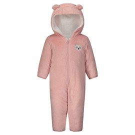 Carter's baby girls Bundle Up Cozy Pram With Ears Snowsuit, Mauve Pink/Polar Bear, 6 9MO US