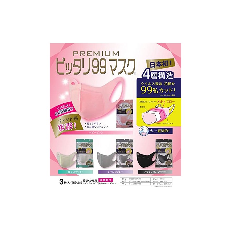 HADARIKI Perfect 99 Mask Premium 3-Piece Set (Black on Black)