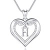 Vito Initial Necklace for Women, Double Heart Cubic Zirconia Letter
