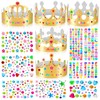 MGZTTHW Gold Paper Crowns, 10pcs Diy Birthday King Crowns Craft