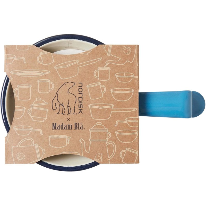 Nordisk Madame Bla Measure Cup 250ml Blau-Weiß - Robuster emaillierter