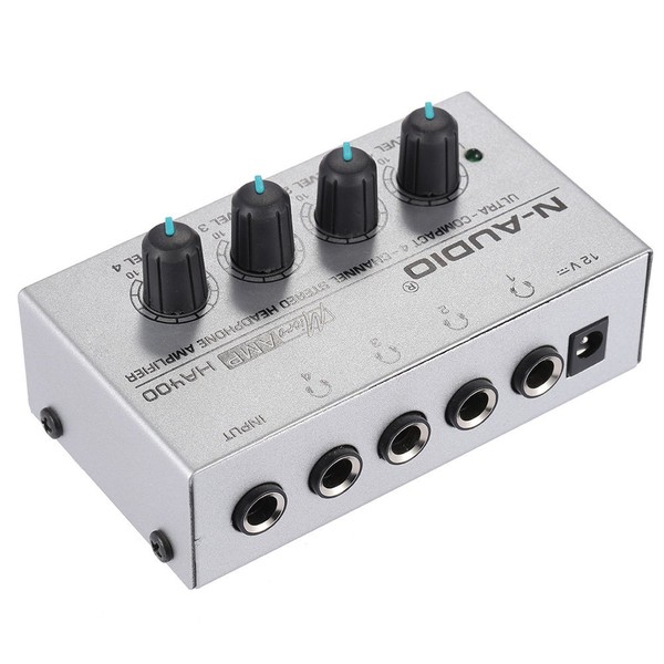 N-AUDIO HA400 4 Channel Headphone Amplifier Audio Stereo Musical Instrument with Power Adapter