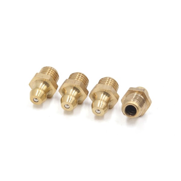 uxcell 4 Pcs Brass M8 x 1mm Thread Straight Grease Zerk Nipple Fitting for Car