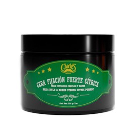 Charle's Cera Fijación Fuerte Cítrica 2oz - Pomada Premium Para Cabello Tamaño Viaje - Para Cabello, Barba y Bigote - Efecto Húmedo Base Agua - Aroma Cítrico