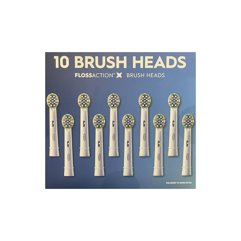 Floss Action Replacement Heads - Electric Toothbrush Heads 10-Count -