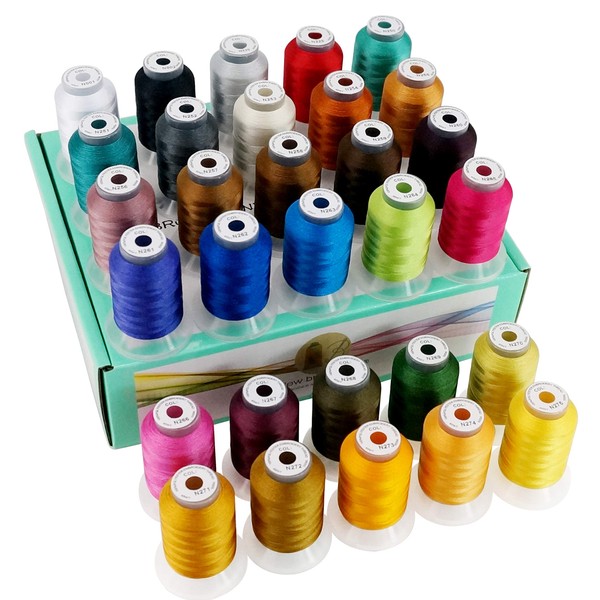 New brothread Janome 30 Colours Polyester Embroidery Machine Thread 500 m – Assortment of 3