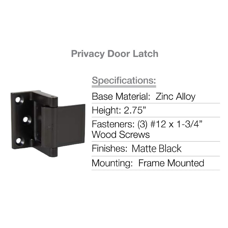 BRINKS Commercial - Privacy Door Latch, Black Finish - Durable
