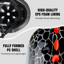 Kids Toddler Bike Helmet with Dinosaur 3D Design, Adjustable Lightweight for Child Infant Baby, Multi-Sports Helmet for Bicycle Scooter Skateboard, 2 Sizes for Age 1-3-5 Years Boys Girls (Black S)