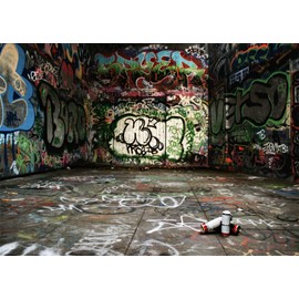 BELECO Grunge Graffiti Wall Photography Backdrop Fabric 10x8ft Urban Street Retro Abandoned Building Grunge Background 80'S 90'S Party Decor Hip Hop Backdrop Children Kids Adult Photo Shoot Props