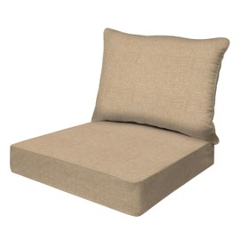Honeycomb Essentials Outdoor Deep Seating Cushion, 24” x 24”, Hampton Texture Neutral Patio Chair Cushion