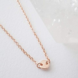 Honeycat Little Moon Charm Necklace in Gold, Rose Gold, or Silver | Minimalist, Delicate Jewelry (Rose Gold)