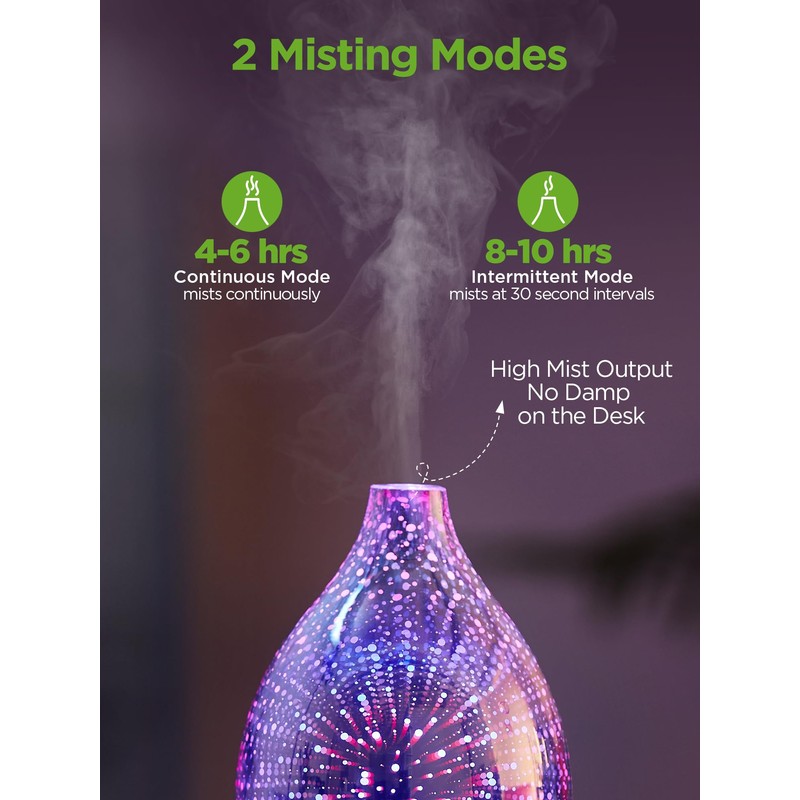 InnoGear Essential Oil Diffuser, 150ml Handmade 3D Glass Aromatherapy Defuser