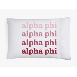 Sorority Shop Alpha Phi Pillowcase – Ombre Design, 100% Cotton Pillow Case Standard Size