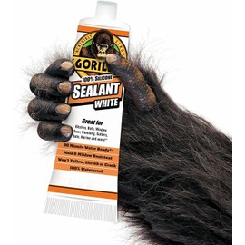 The Gorilla Glue Company Gorilla 100 Percent Silicone Sealant Caulk, 2.8 ounce Squeeze Tube, White,...