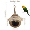 Tfwadmx Coconut Hide with Ladder, Natural Coconut Fiber Hanging Birdhouse