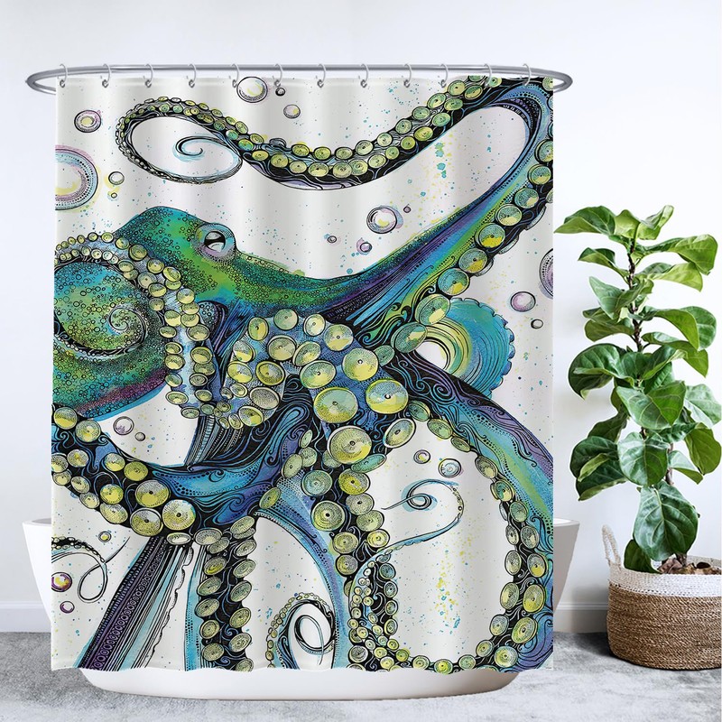 Ulticool Shower Curtain - Squid Calamari Sea Nature - 180