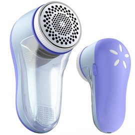 POPCHOSE Fabric Shaver, Lint Remover for Clothes, Electric Lint Shaver with 6-Leaf Blades, Sweater Shavers to Remove Pilling for Clothing, Couch, Furniture, Fuzz, Lint Ball, Bobbles, Bluish-Purple