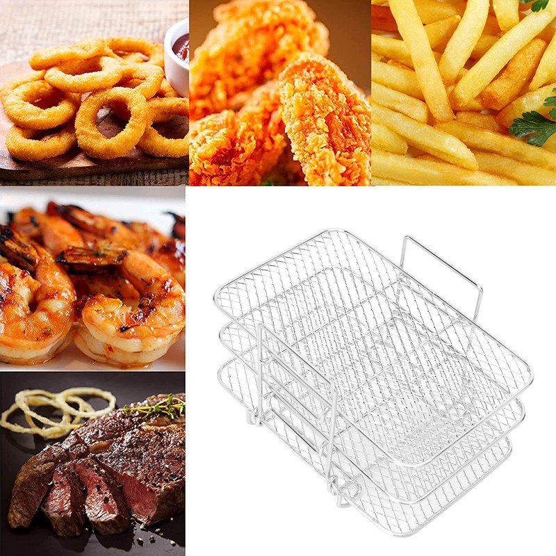 Fryer Racks Stainless Steel 3 Stackable Racks for Ninjia DZ201