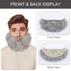 Yan Dream Short Grey Curly Fake Beard for Men Classic