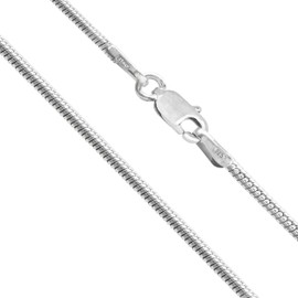 Honolulu Jewelry Company 925 Sterling Silver 1.9mm Snake Chain Necklace for Women Tarnish Resistant - Made in Italy (22 Inches)